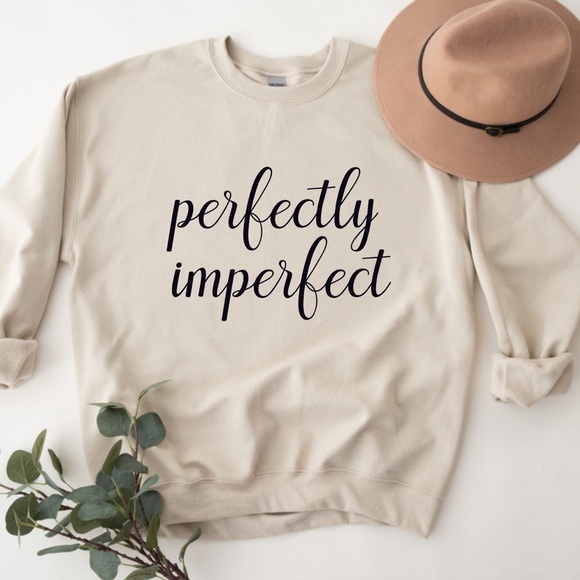 Perfectly Imperfect Graphic Crew Neck Long Sleeve Sweatshirt - Picture 3 of 4